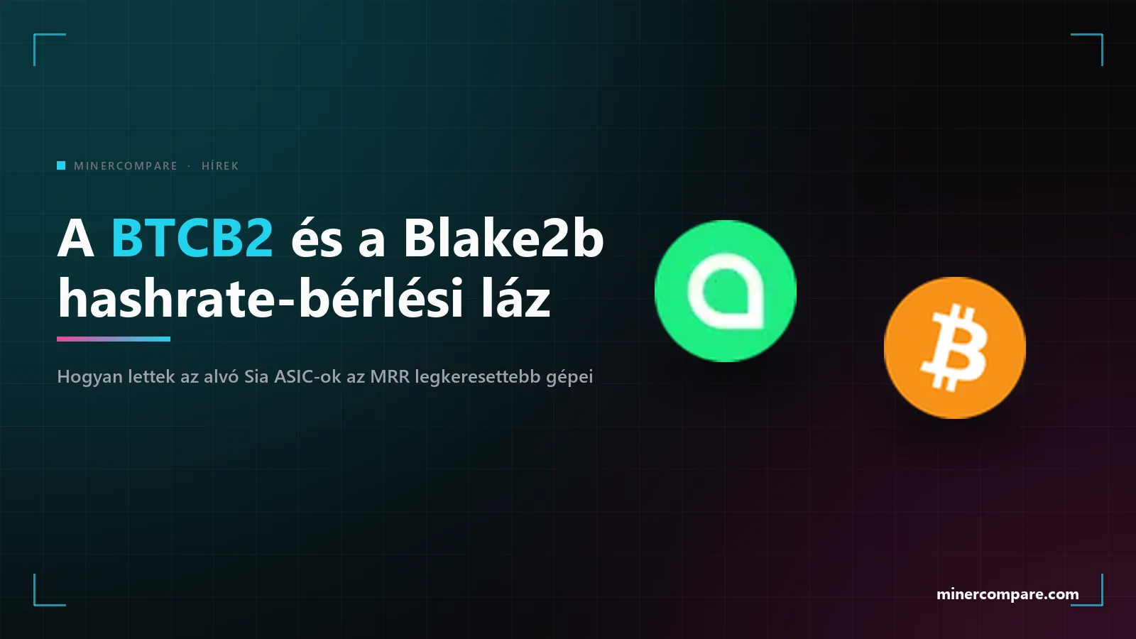Siacoin és Bitcoin coinikonok egymás mellett sötét háttéren