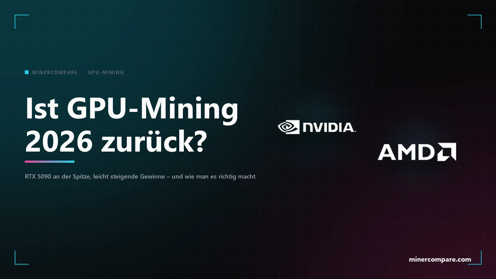 NVIDIA- und AMD-Logos auf dunklem Hintergrund neben dem Artikeltitel