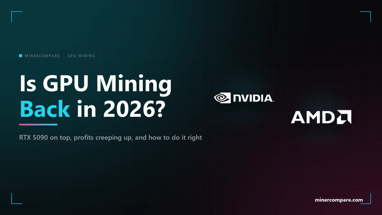 Λογότυπα NVIDIA και AMD σε σκούρο φόντο δίπλα στον τίτλο του άρθρου