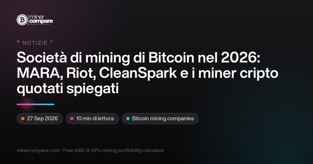 Società di mining di Bitcoin 2026: MARA, Riot e le quotate