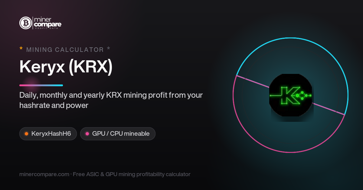 Keryx (KRX): Mining Calculator for KeryxHashH6