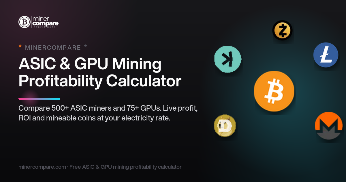 MinerCompare: ASIC & GPU Mining Profit Calculator